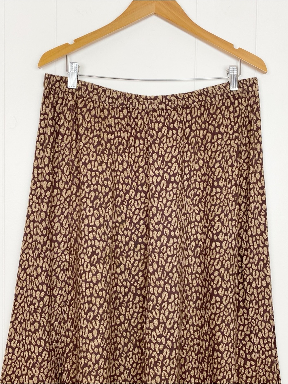 Vintage Cathy Daniels Skirt Womens Size XL Maxi Leopard Print Multi Panel Brown - Picture 4 of 8